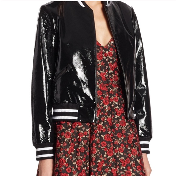 Alice + Olivia Bad Ass Leather Bomber Jacket - Picture 11 of 12